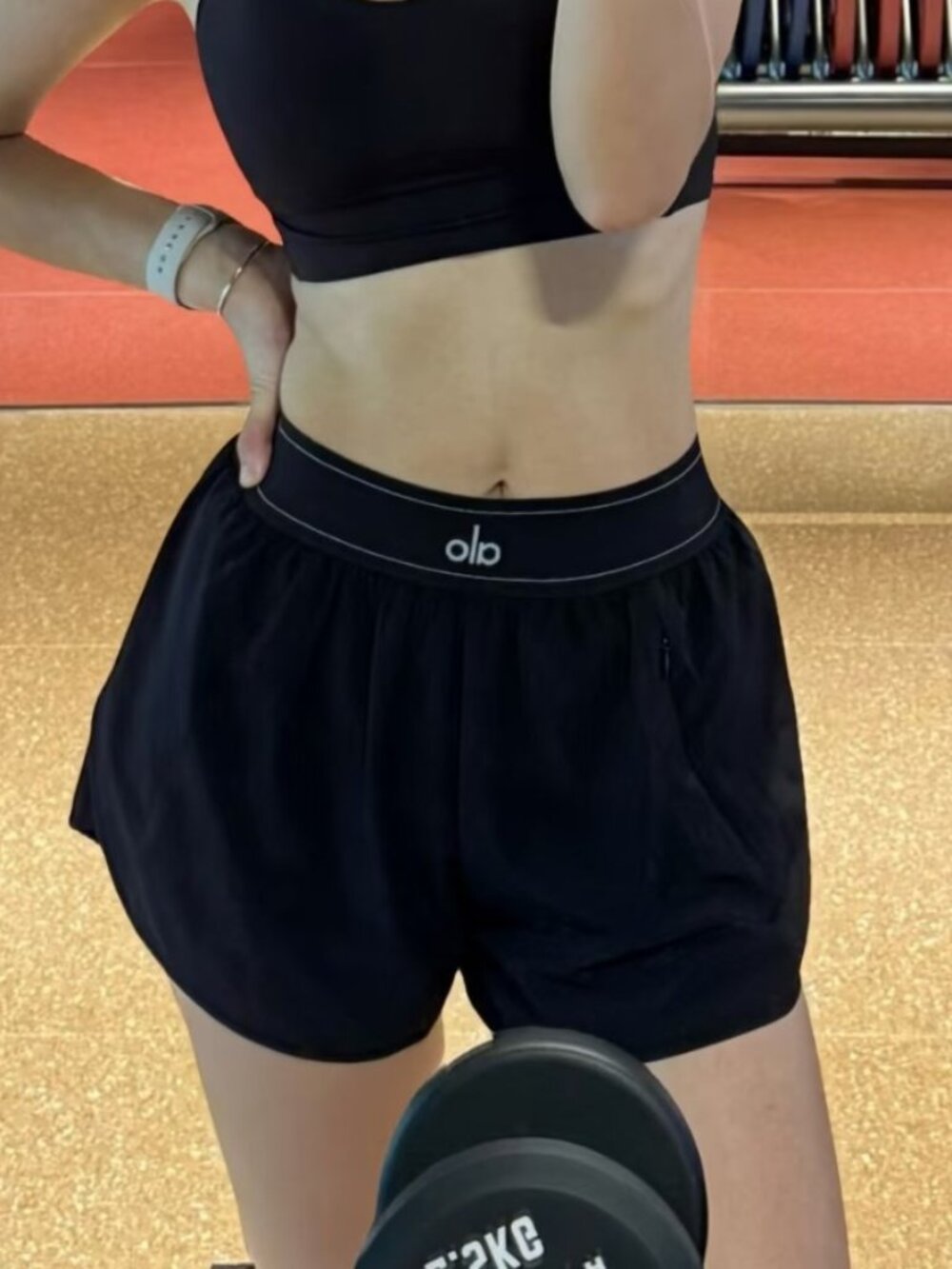 Alo Yoga Black Athletic Short with Pockets💐Tennis, Fitness, Pilates, Daily😉 - Picture 7 of 7